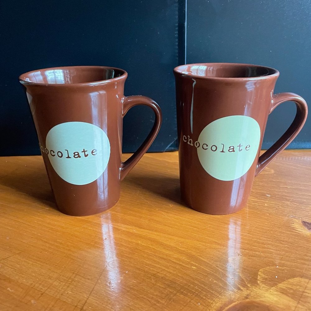 2 Shonfeld's  'Chocolate' Mugs - NWOT